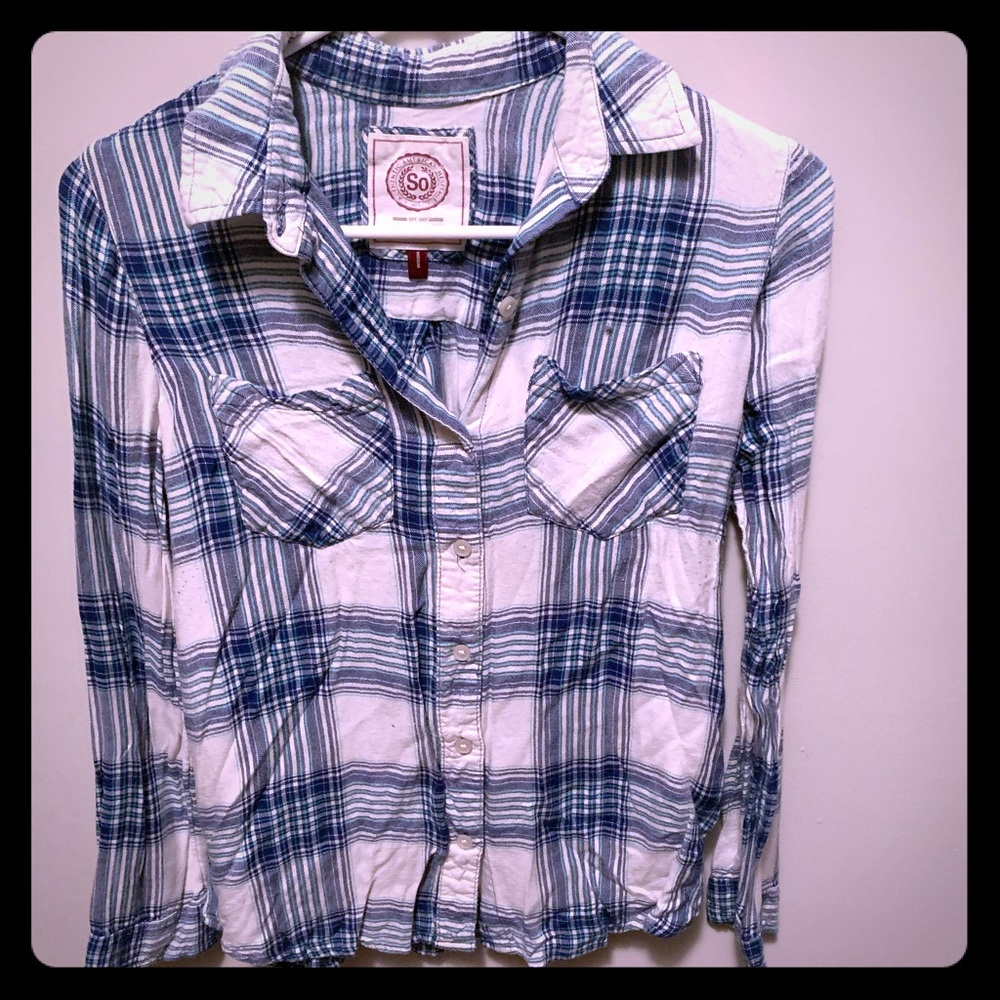 Long Sleeve Plaid Button-up
